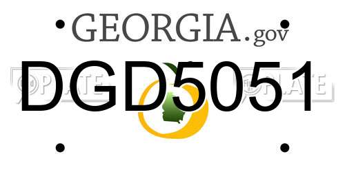 DGD5051 Georgia License Plate