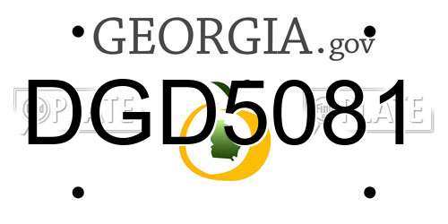 DGD5081 Georgia License Plate