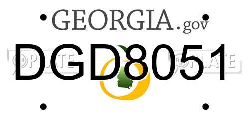 DGD8051 Georgia License Plate