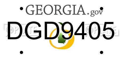 DGD9405 Georgia License Plate