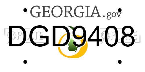 DGD9408 Georgia License Plate