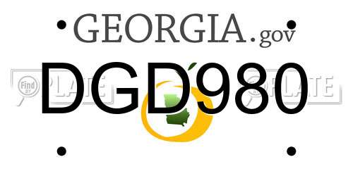 DGD980 Georgia License Plate