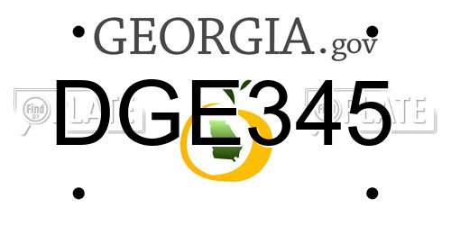 DGE345 Georgia License Plate