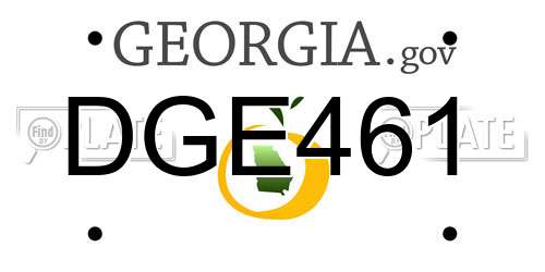 DGE461 Georgia License Plate