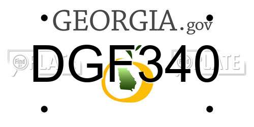 DGF340 Georgia License Plate