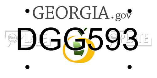 DGG593 Georgia License Plate