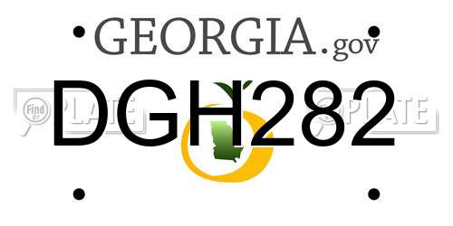 DGH282 Georgia License Plate