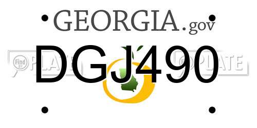 DGJ490 Georgia License Plate
