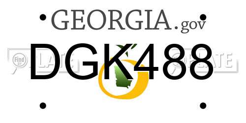 DGK488 Georgia License Plate