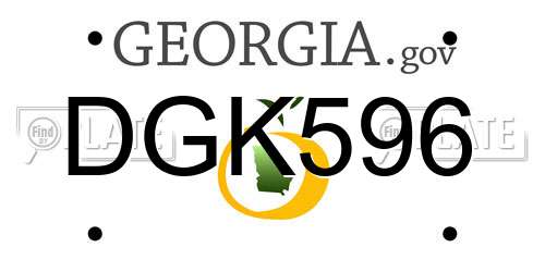 DGK596 Georgia License Plate