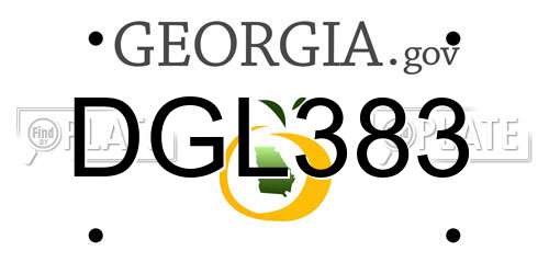 DGL383 Georgia License Plate