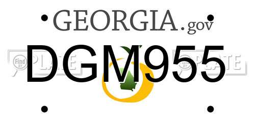 DGM955 Georgia License Plate