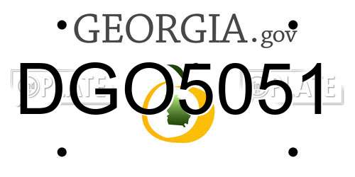 DGO5051 Georgia License Plate