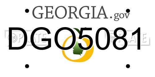 DGO5081 Georgia License Plate