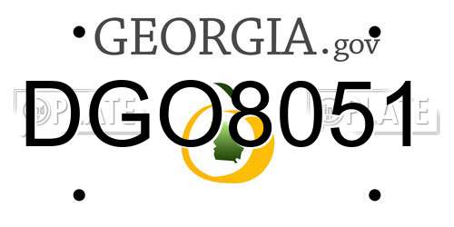 DGO8051 Georgia License Plate