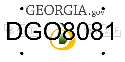 DGO8081 Georgia License Plate