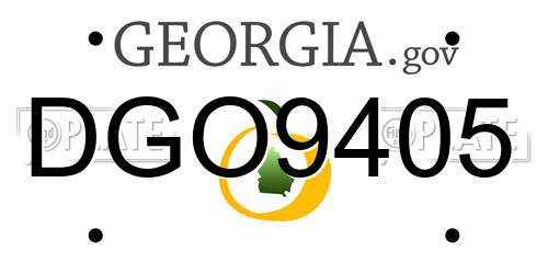 DGO9405 Georgia License Plate