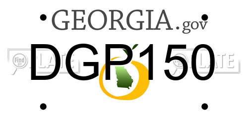 DGP150 Georgia License Plate