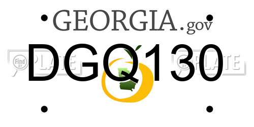 DGQ130 Georgia License Plate