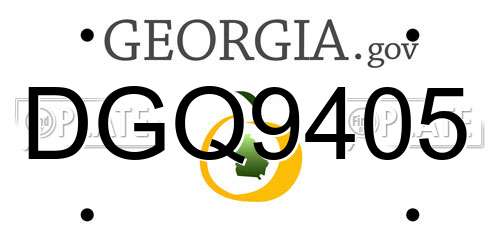 DGQ9405 Georgia License Plate