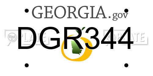 DGR344 Georgia License Plate
