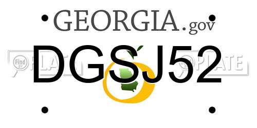 DGSJ52 Georgia License Plate