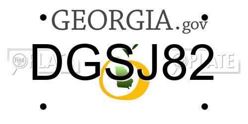DGSJ82 Georgia License Plate
