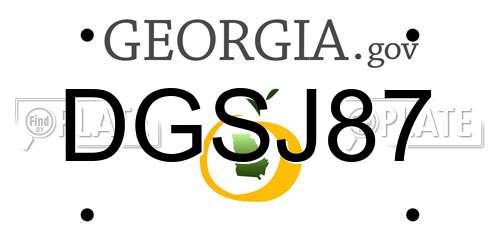 DGSJ87 Georgia License Plate