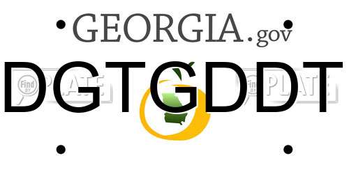 DGTGDDT Georgia License Plate
