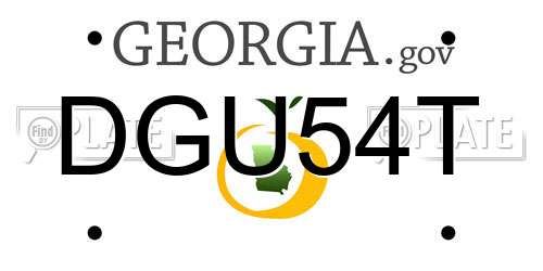 DGU54T Georgia License Plate