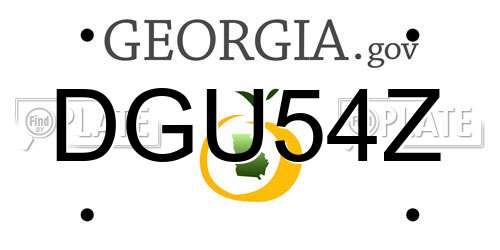 DGU54Z Georgia License Plate