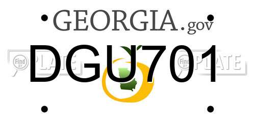 DGU701 Georgia License Plate