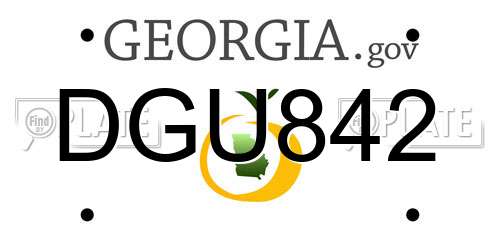 DGU842 Georgia License Plate