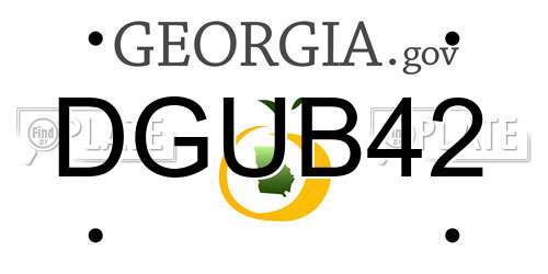 DGUB42 Georgia License Plate
