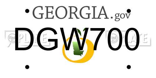 DGW700 Georgia License Plate