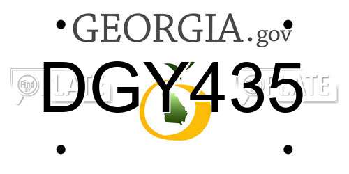 DGY435 Georgia License Plate