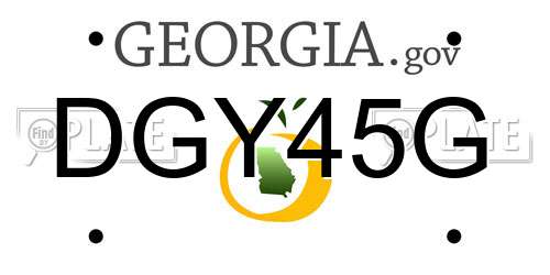 DGY45G Georgia License Plate