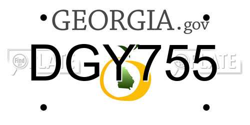 DGY755 Georgia License Plate