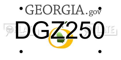 DGZ250 Georgia License Plate
