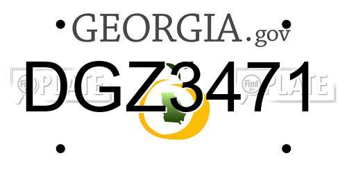 DGZ3471 Georgia License Plate