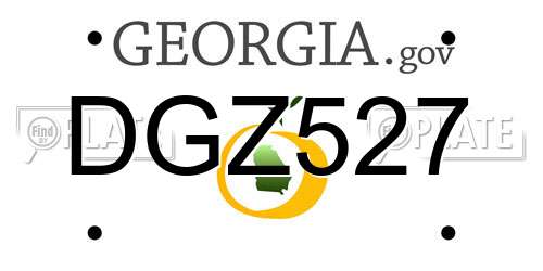 DGZ527 Georgia License Plate