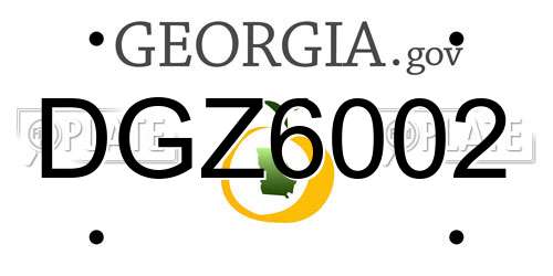 DGZ6002 Georgia License Plate