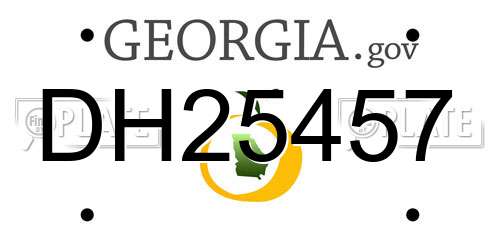 DH25457 Georgia License Plate