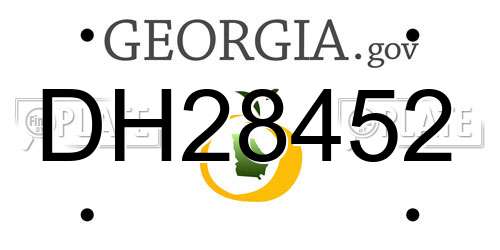 DH28452 Georgia License Plate