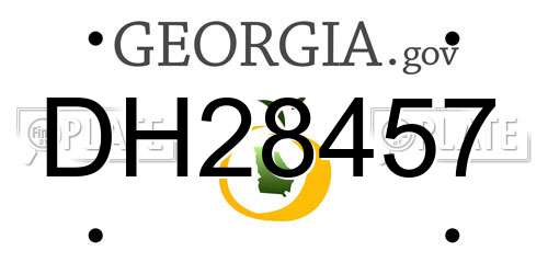 DH28457 Georgia License Plate