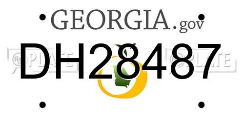 DH28487 Georgia License Plate