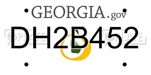 DH2B452 Georgia License Plate