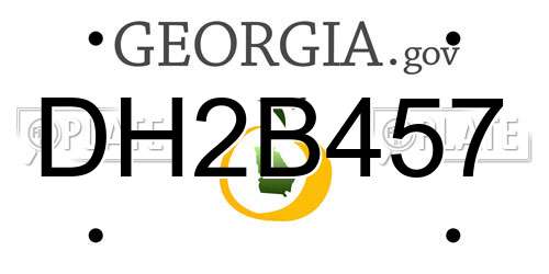 DH2B457 Georgia License Plate
