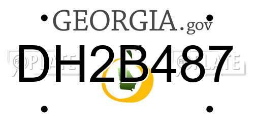 DH2B487 Georgia License Plate