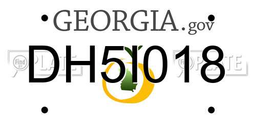 DH5I018 Georgia License Plate